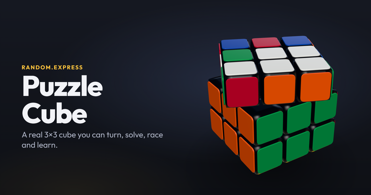 Puzzle Cube | Free Virtual 3D Cube Puzzle, Timer & Solver Lessons
