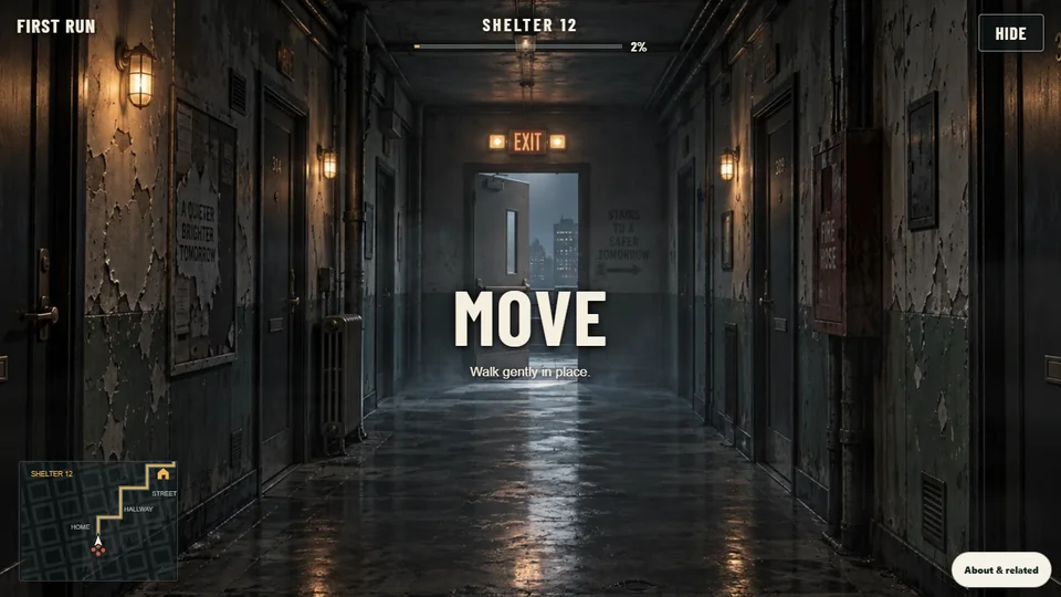 The opening escape scene during Zombie Escape's guided standing movement mission.